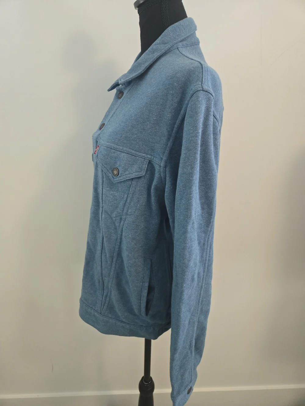 Levis Strauss Mens Light Blue Cotton Shirt Jacket Snap Front Size L - Picture 3 of 11